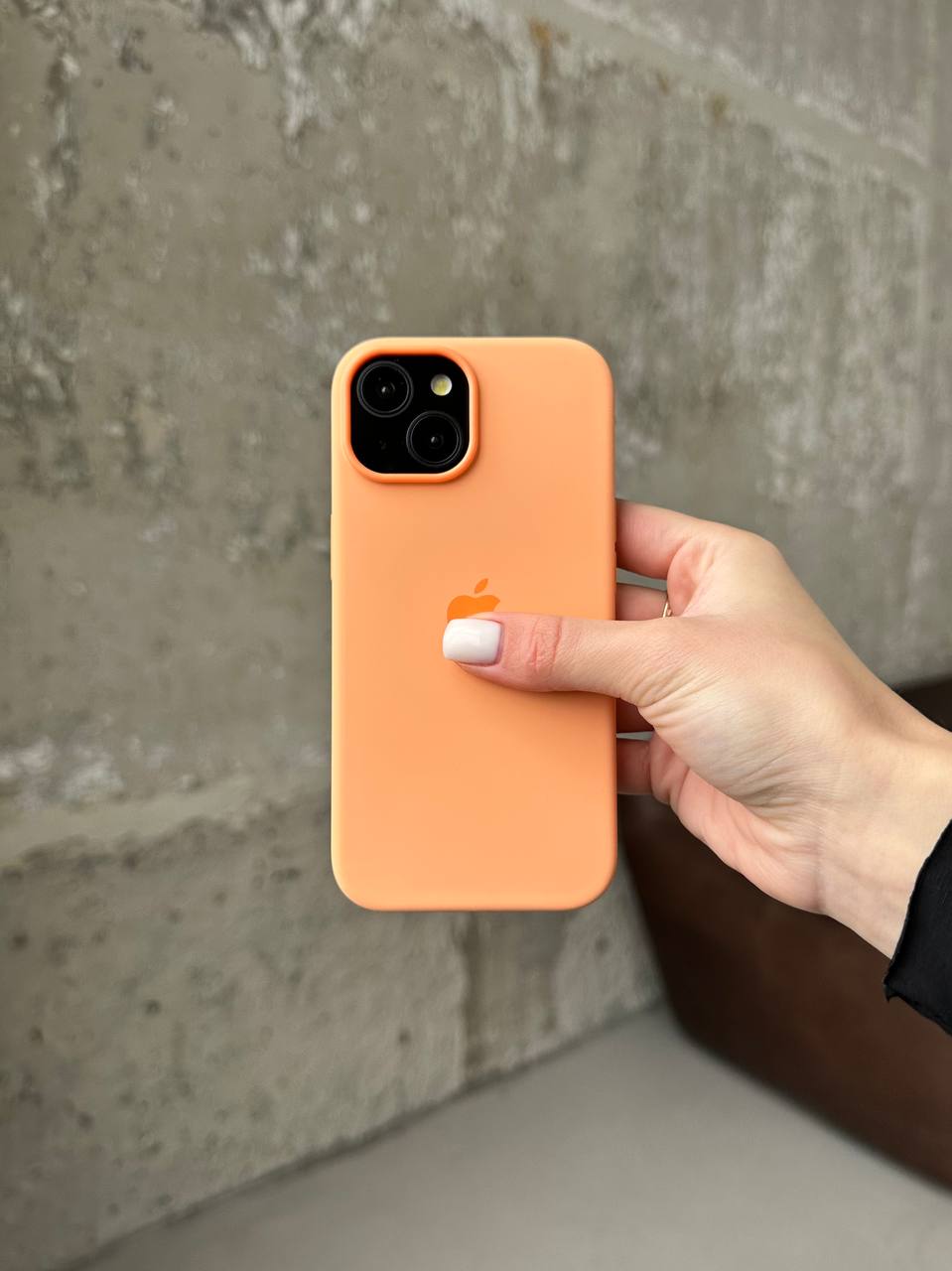 Чехол Silicone case с Magsafe на iPhone 15 Orange Sorbet (07)