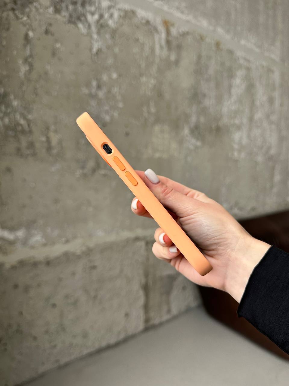 Чехол Silicone case с Magsafe на iPhone 15 Orange Sorbet (07)