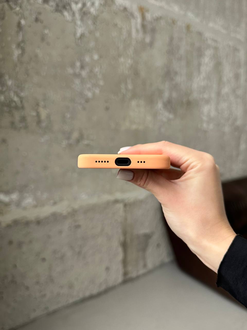 Чехол Silicone case с Magsafe на iPhone 15 Orange Sorbet (07)