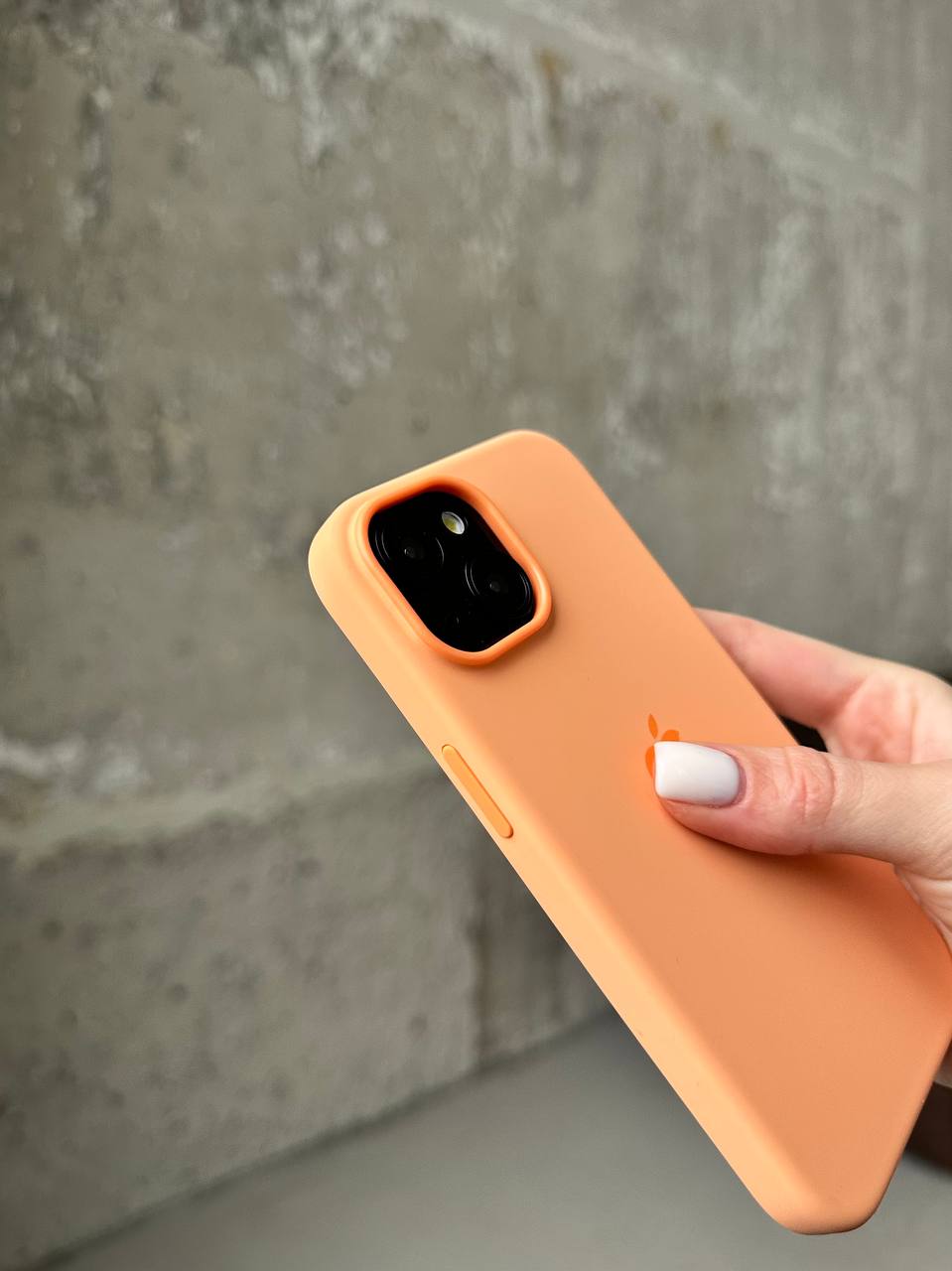 Чехол Silicone case с Magsafe на iPhone 15 Orange Sorbet (07)