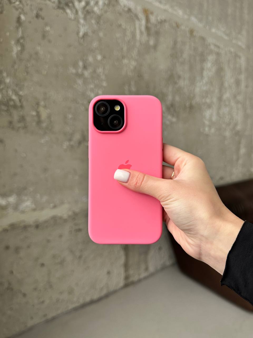 Чехол Silicone case с Magsafe на iPhone 15 Pink (09)