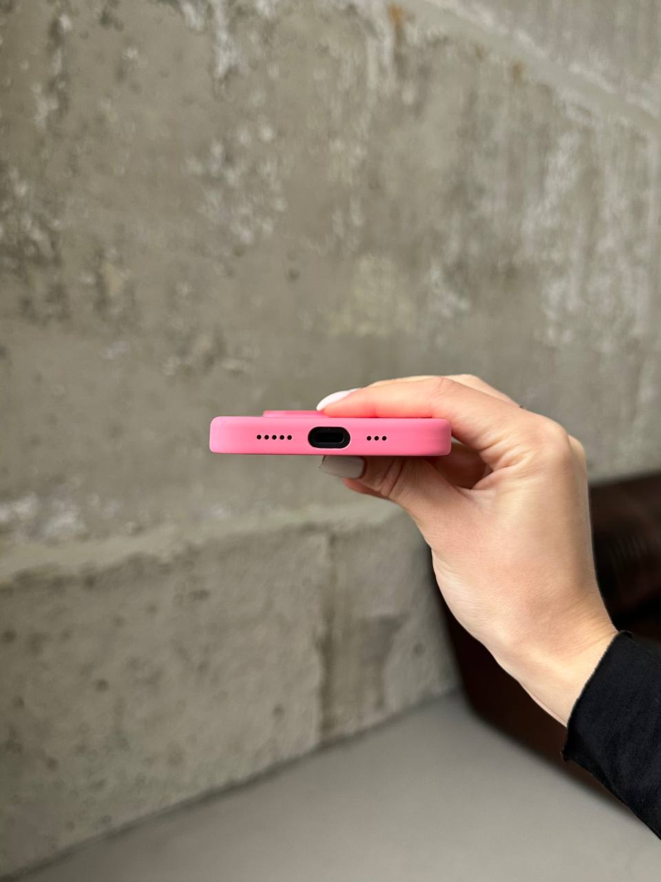Чехол Silicone case с Magsafe на iPhone 15 Pink (09)
