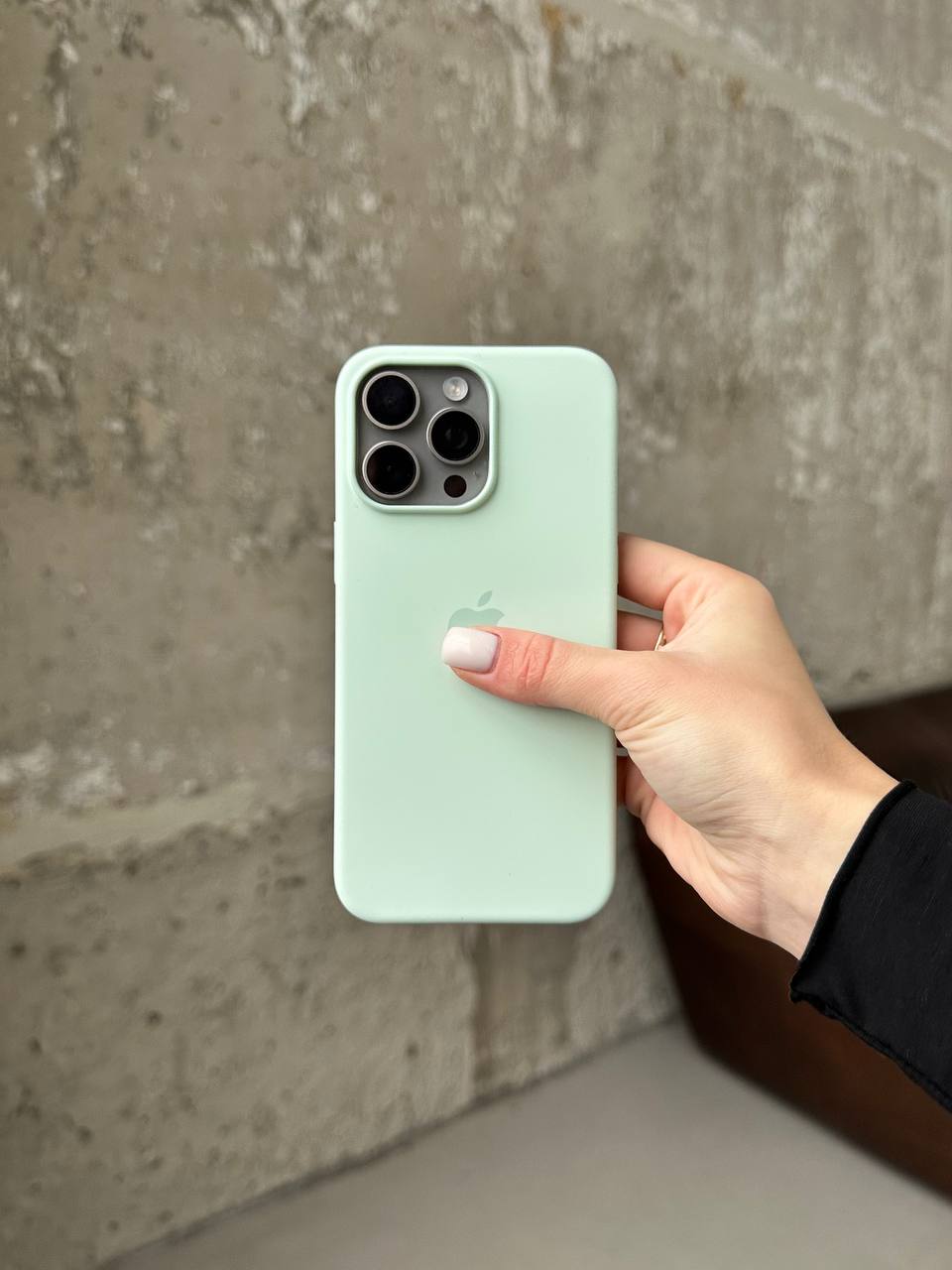 Чехол Silicone case с Magsafe на iPhone 15 Pro Light Mint (12)