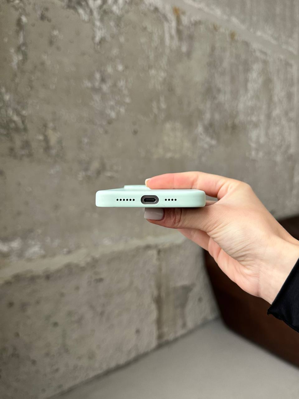 Чехол Silicone case с Magsafe на iPhone 15 Pro Light Mint (12)