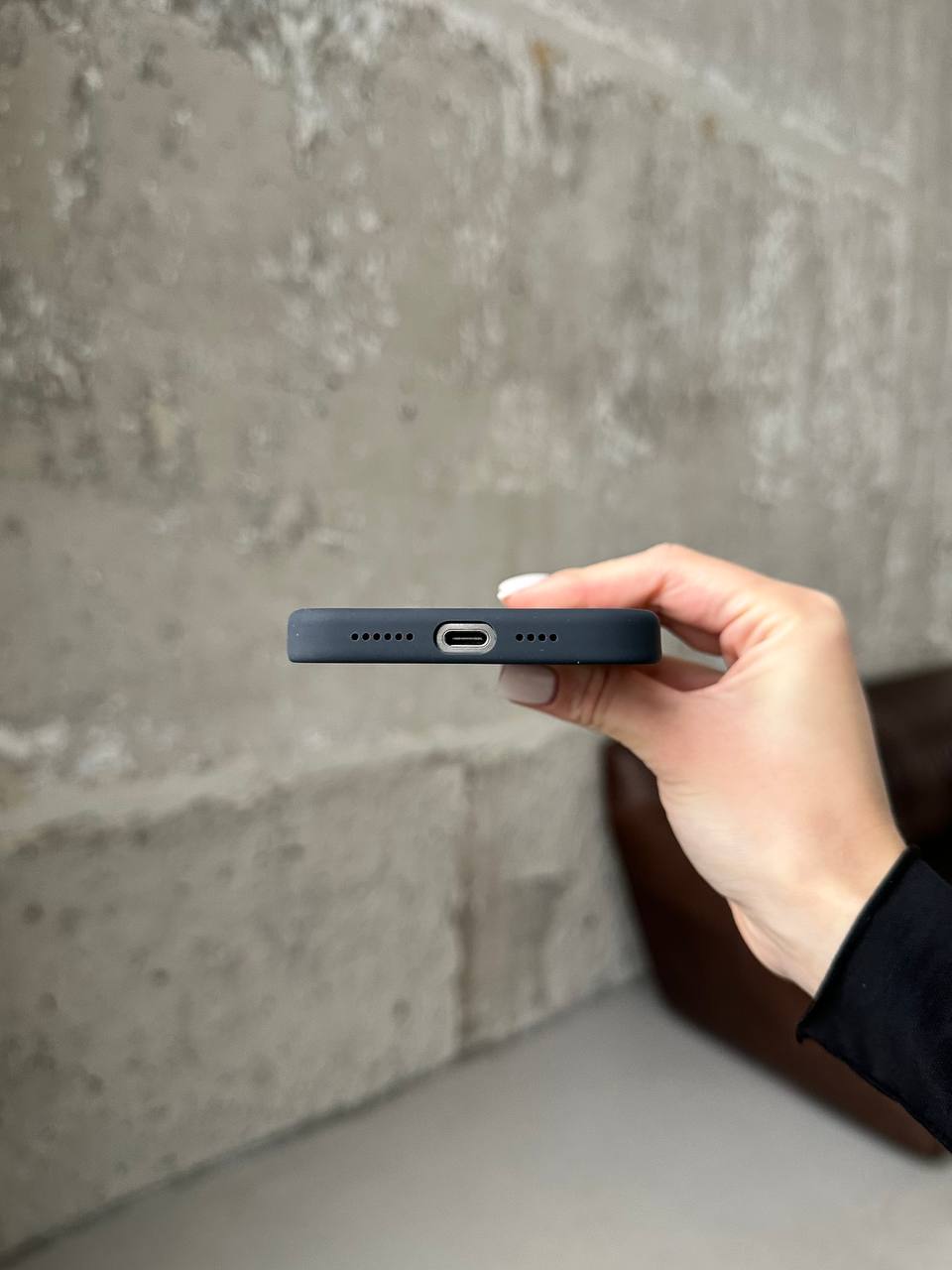 Чохол Silicone case з Magsafe на iPhone 15 Pro Black (01)