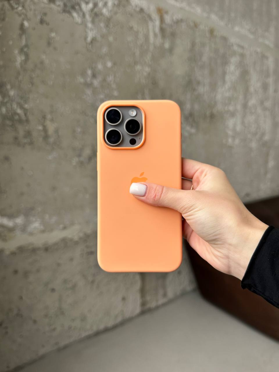 Чехол Silicone case с Magsafe на iPhone 15 Pro Orange Sorbet (07)