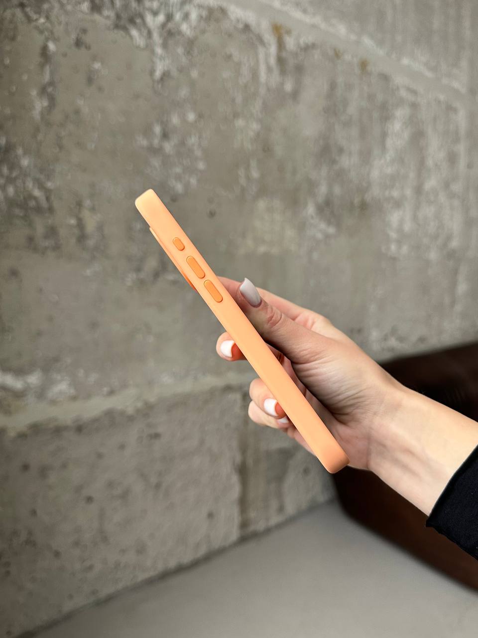 Чехол Silicone case с Magsafe на iPhone 15 Pro Orange Sorbet (07)