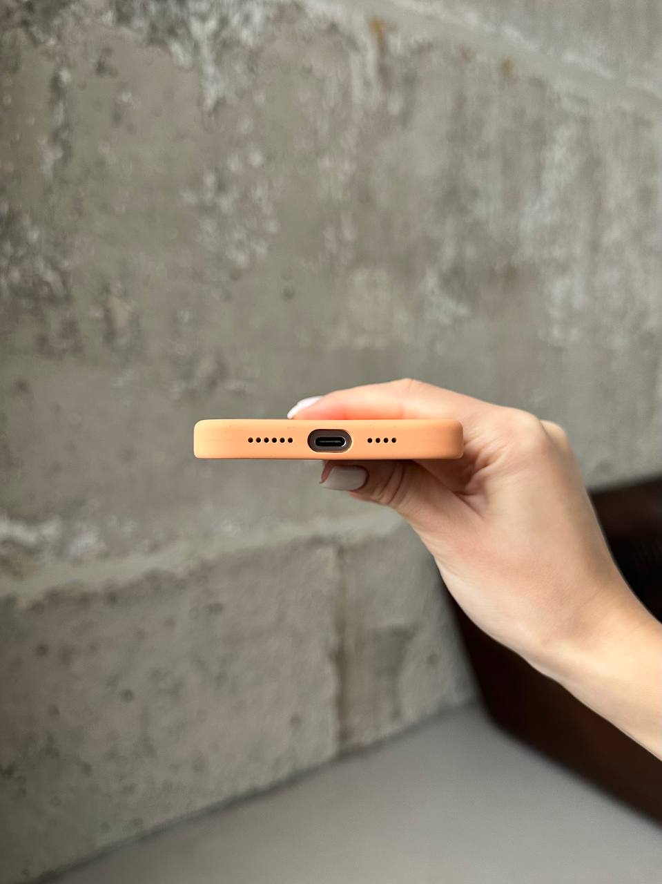 Чехол Silicone case с Magsafe на iPhone 15 Pro Orange Sorbet (07)