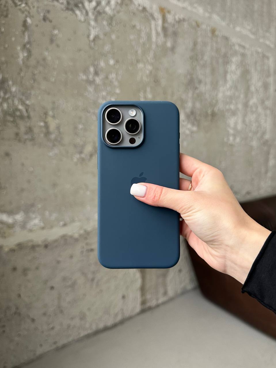 Чехол Silicone case с Magsafe на iPhone 15 Pro Max Storm Blue (03)