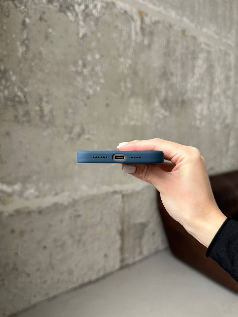 Чехол Silicone case с Magsafe на iPhone 15 Pro Max Storm Blue (03)