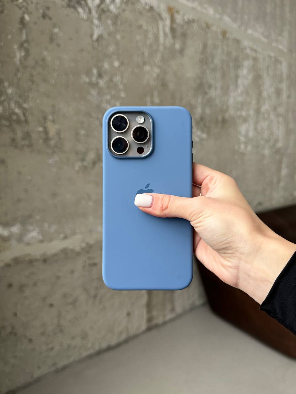 Чехол Silicone case с Magsafe на iPhone 15 Pro Max Winter Blue (04)