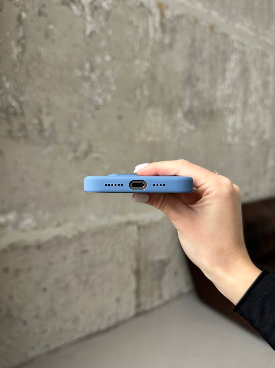 Чехол Silicone case с Magsafe на iPhone 15 Pro Max Winter Blue (04)