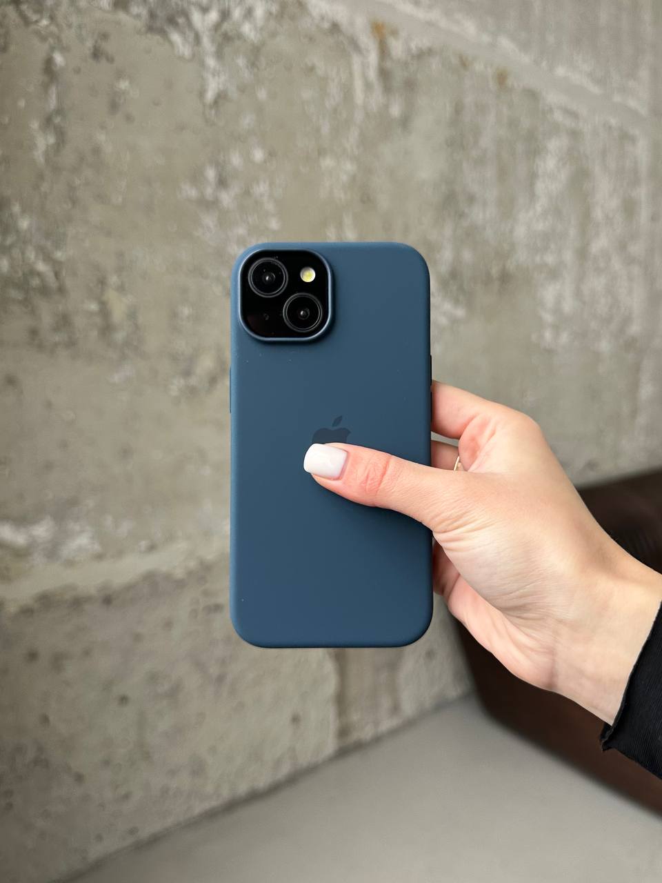 Чехол Silicone case с Magsafe на iPhone 15 Storm Blue (03)