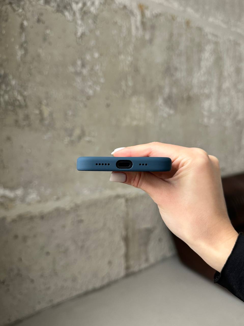 Чехол Silicone case с Magsafe на iPhone 15 Storm Blue (03)