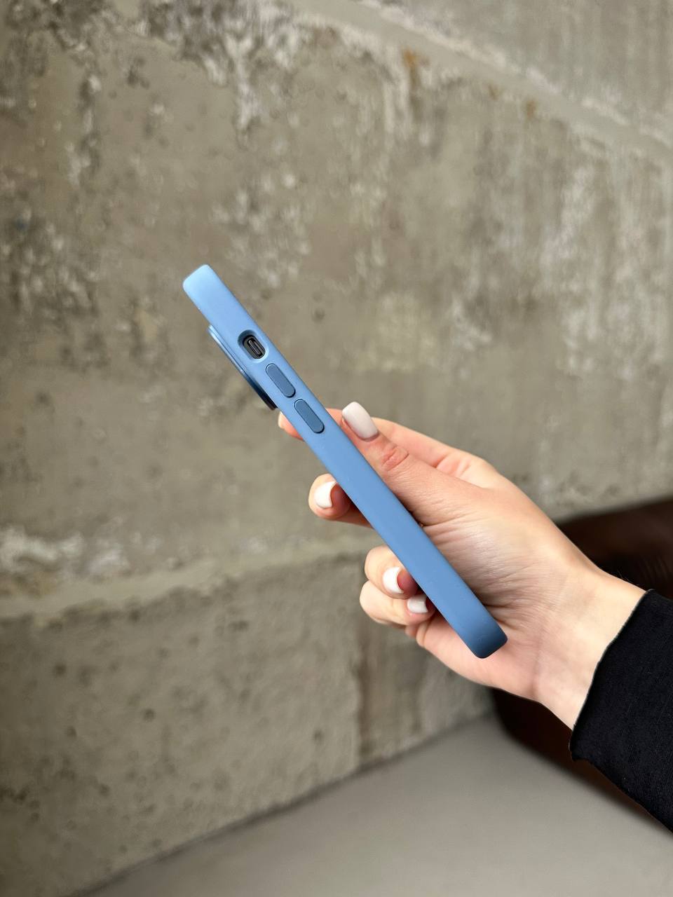 Чехол Silicone case с Magsafe на iPhone 15 Winter Blue (04)