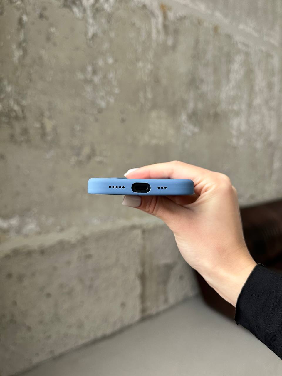 Чехол Silicone case с Magsafe на iPhone 15 Winter Blue (04)