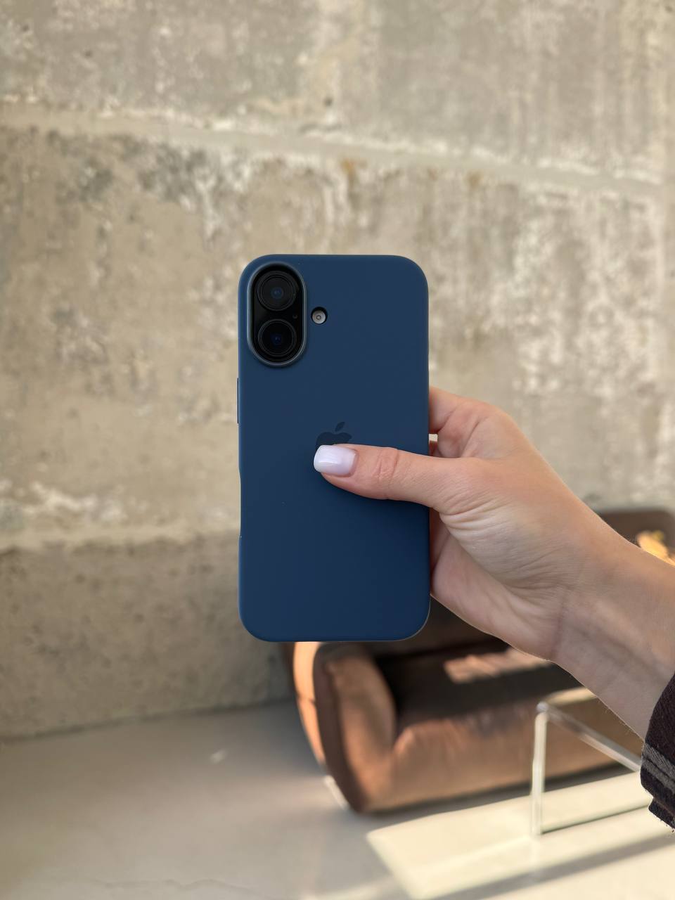 Чехол Silicone case с Magsafe на iPhone 16 Denim (05)