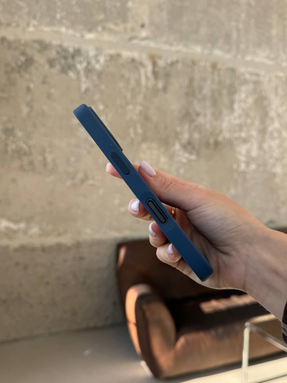 Чехол Silicone case с Magsafe на iPhone 16 Denim (05)