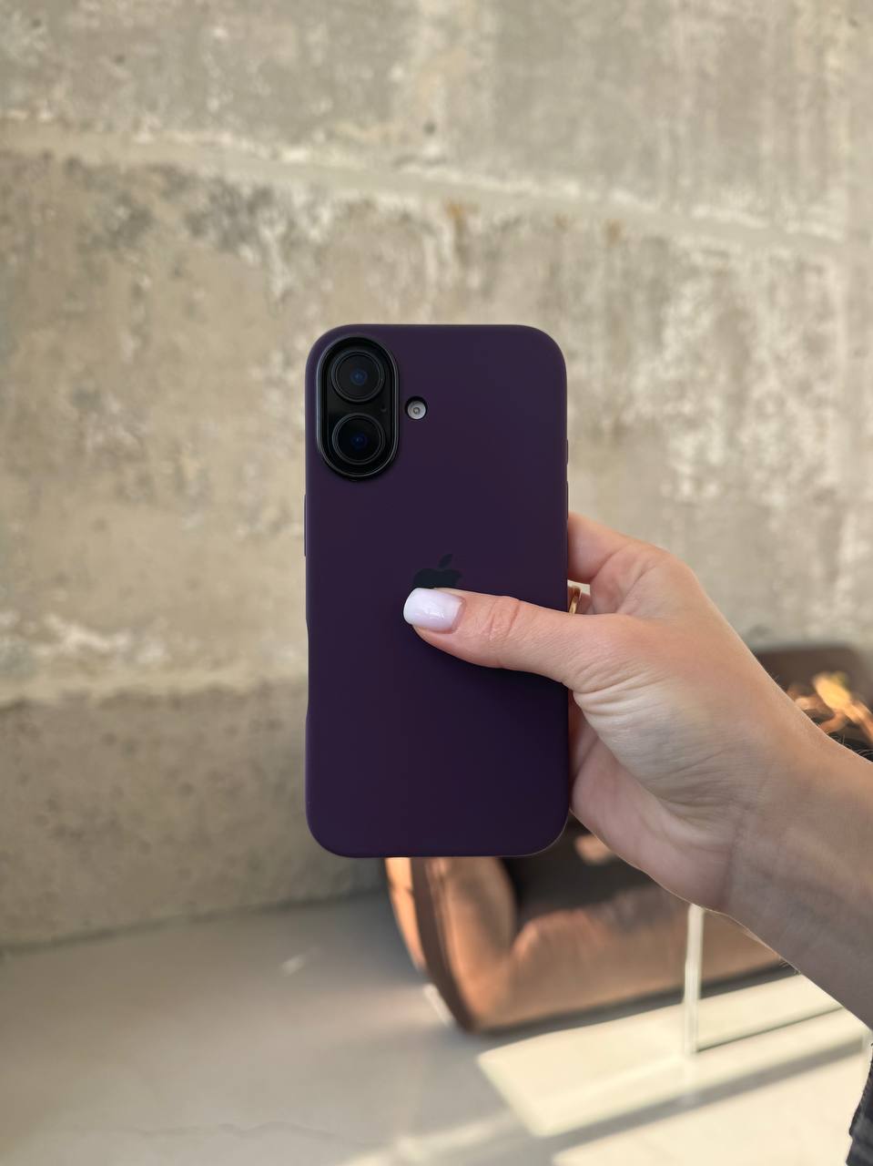 Чохол Silicone case з Magsafe на iPhone 16+ Plum (03)