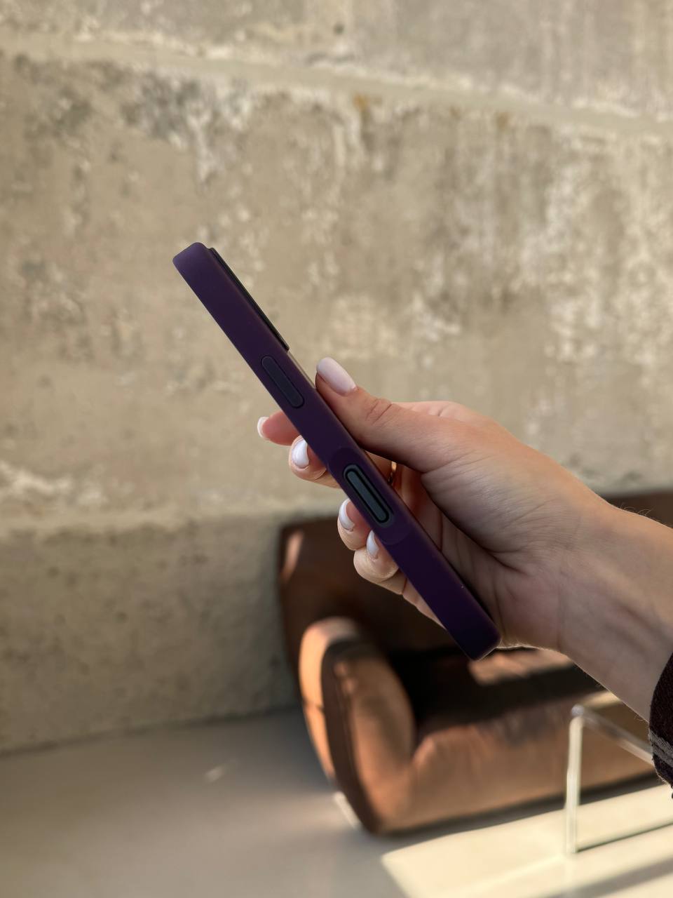 Чохол Silicone case з Magsafe на iPhone 16+ Plum (03)