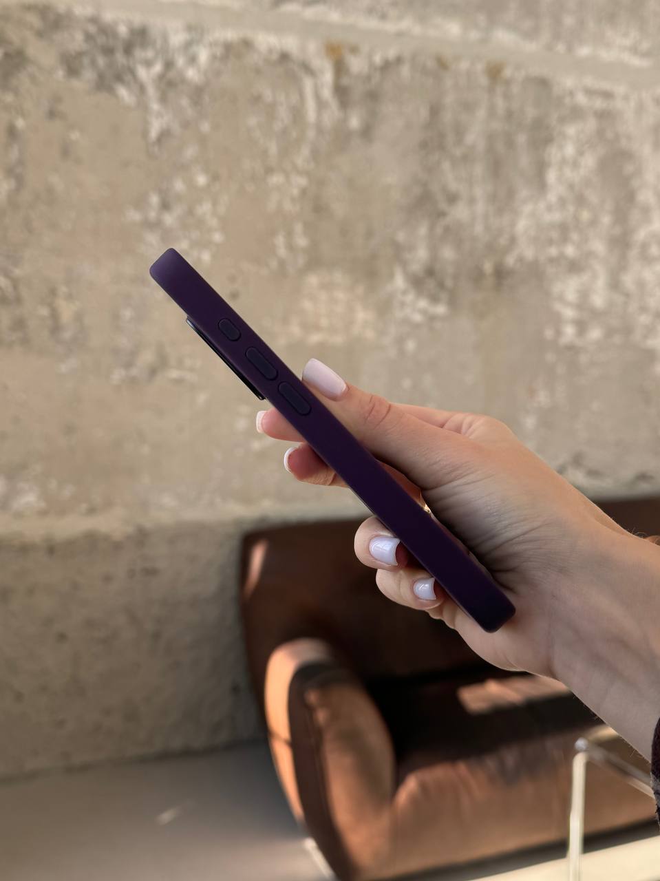 Чохол Silicone case з Magsafe на iPhone 16+ Plum (03)