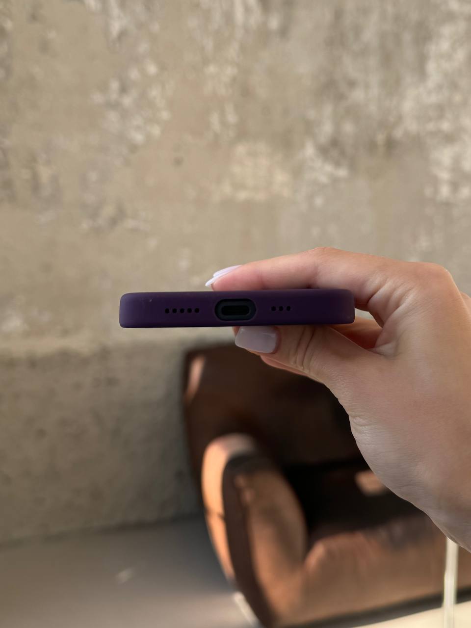 Чохол Silicone case з Magsafe на iPhone 16+ Plum (03)