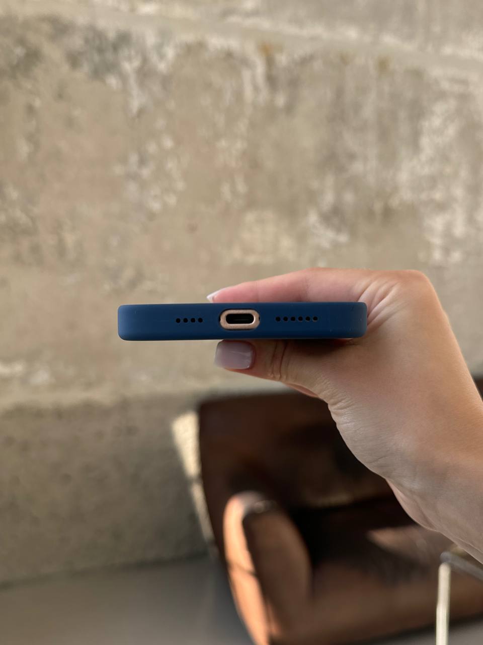 Чехол Silicone case с Magsafe на iPhone 16 Pro Max Denim (05)