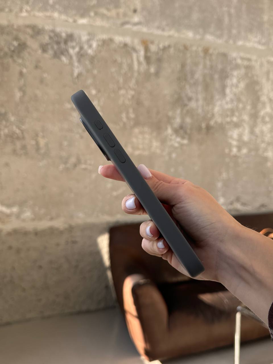 Чехол Silicone case с Magsafe на iPhone 16 Pro Max Stone Gray (02)