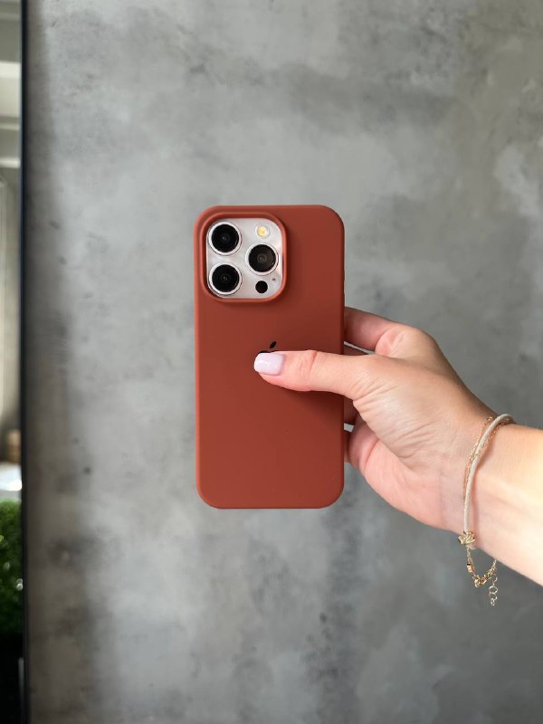 Чехол Silicone case с открытой камерой на iPhone 13 Pro Brown (37)
