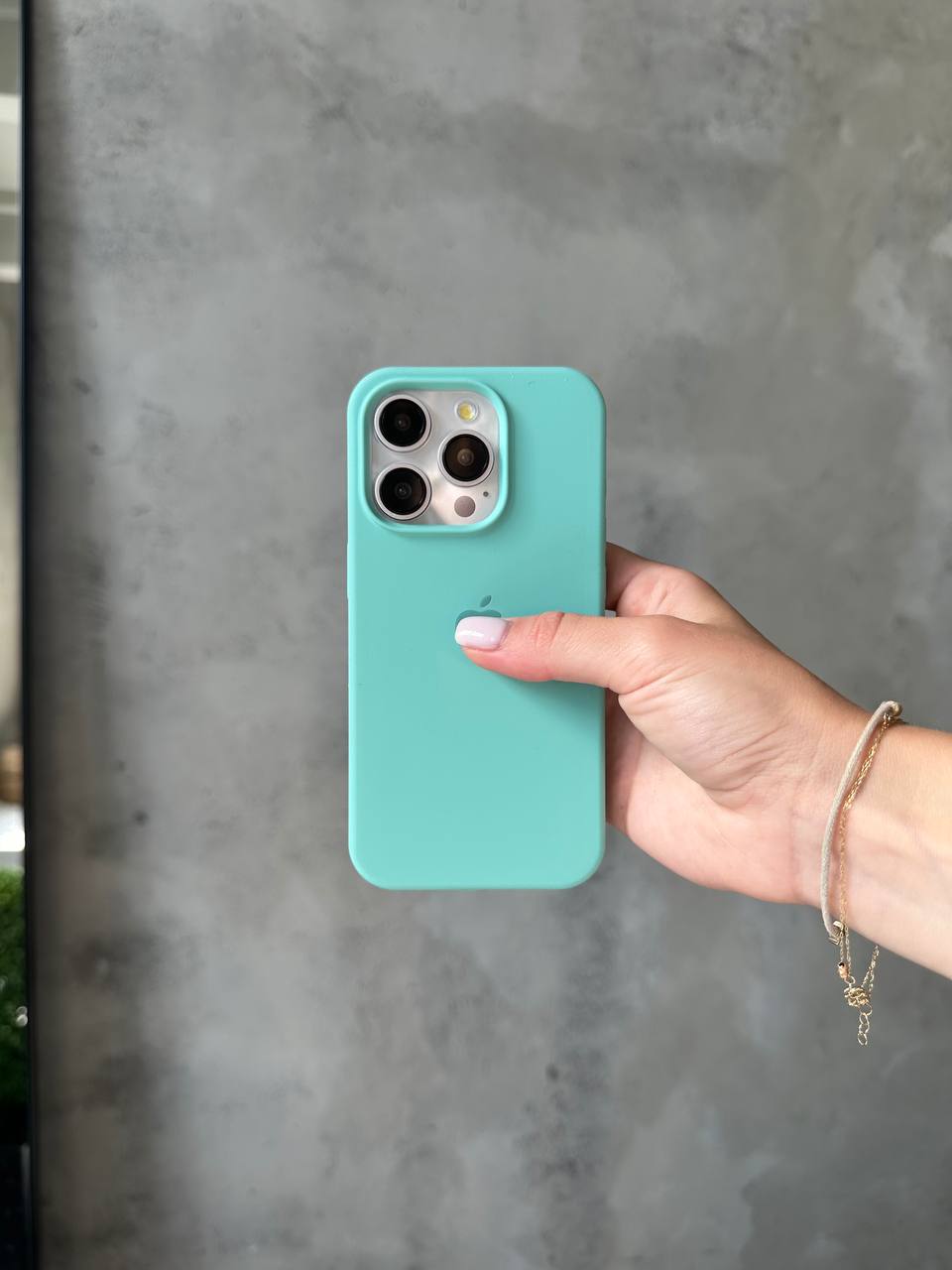 Чехол Silicone case с открытой камерой на iPhone 13 Pro Sea Blue (10)