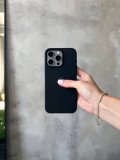 Чехол Silicone case с открытой камерой на iPhone 16 Pro Max Black (01)