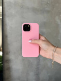 Чехол Silicone case с открытой камерой на iPhone 15+ Baby Pink (06)