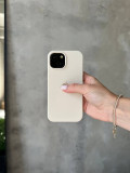 Чехол Silicone case с открытой камерой на iPhone 15+ Beige (16)