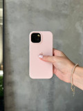 Чехол Silicone case с открытой камерой на iPhone 15+ Chalk Pink (27)