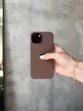 Чехол Silicone case с открытой камерой на iPhone 15+ Chocolate (43)