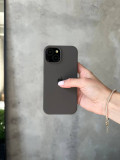 Чехол Silicone case с открытой камерой на iPhone 15+ Cocoa (22)