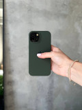 Чехол Silicone case с открытой камерой на iPhone 15+ Cyprus Green (28)