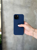 Чехол Silicone case с открытой камерой на iPhone 15+ Deep Navy (30)