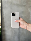 Чехол Silicone case с открытой камерой на iPhone 15+ Stone (15)