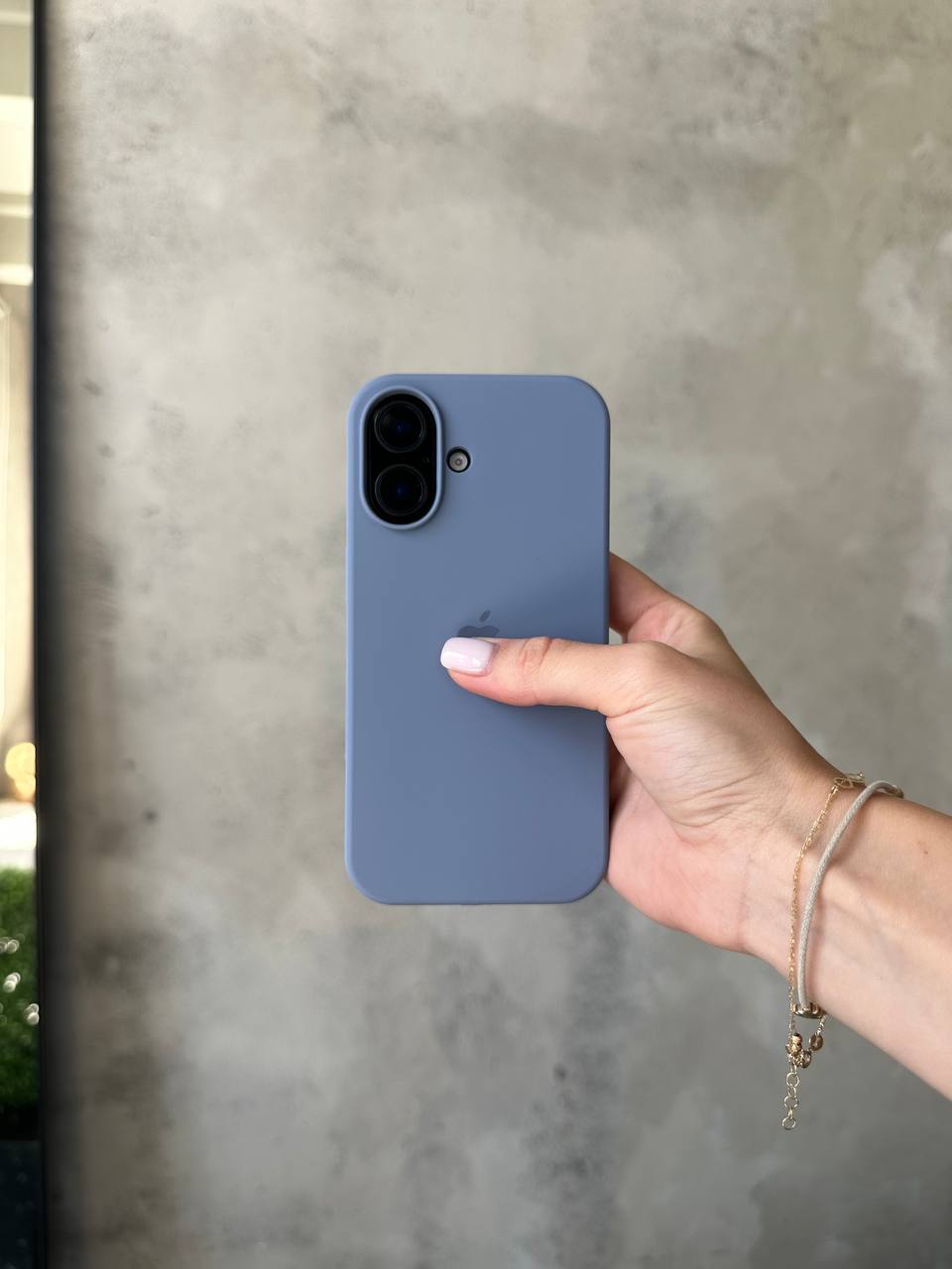 Чохол Silicone case з відкритою камерою на iPhone 17 Lavander Grey (17)