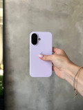 Чехол Silicone case с открытой камерой на iPhone 16 Lilac Purple (25)