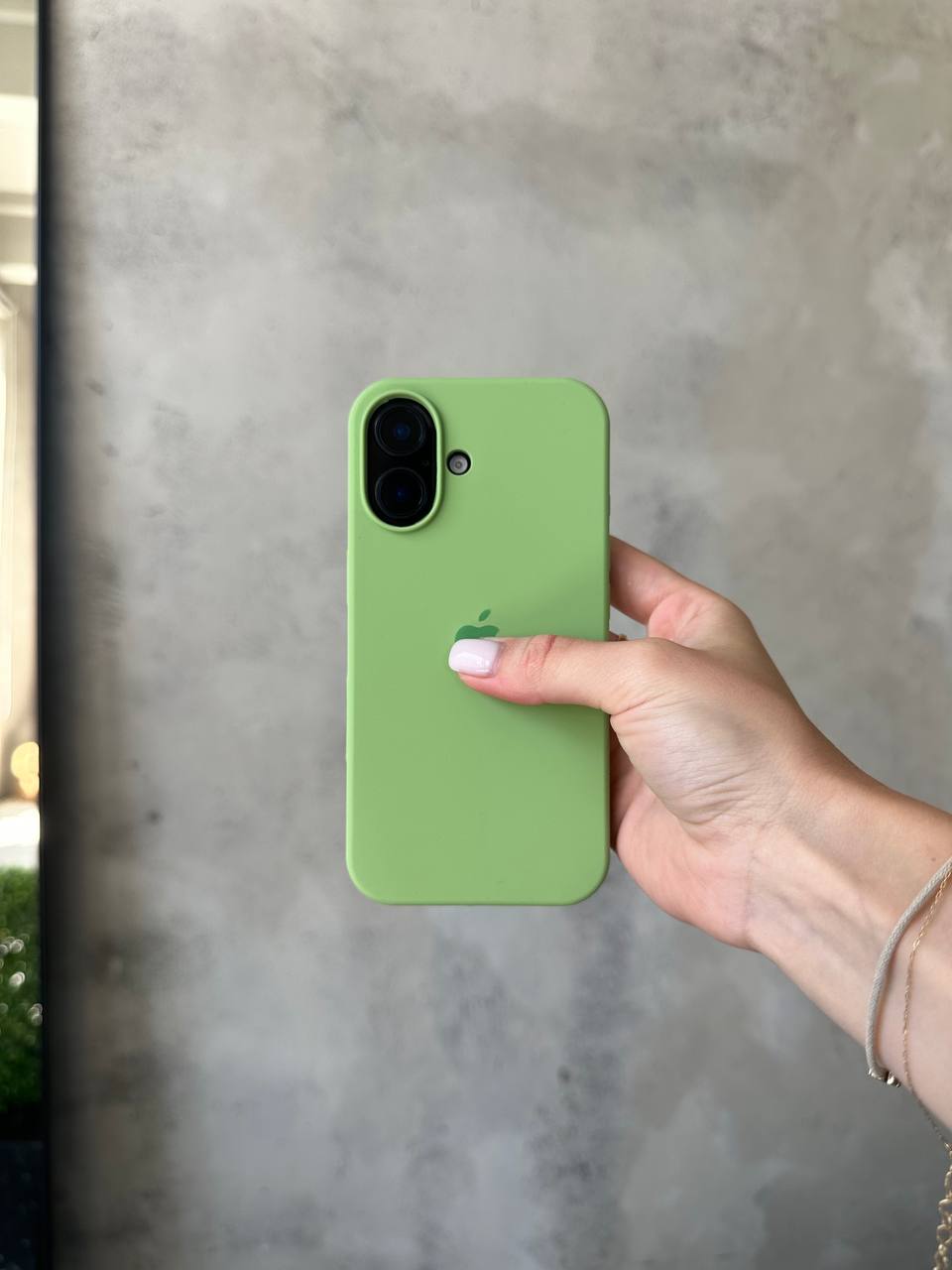 Чохол Silicone case з відкритою камерою на iPhone 17 Mint Gum (39)