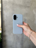 Чехол Silicone case с открытой камерой на iPhone 16 Mist Blue (19)