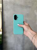 Чехол Silicone case с открытой камерой на iPhone 16 Sea Blue (10)