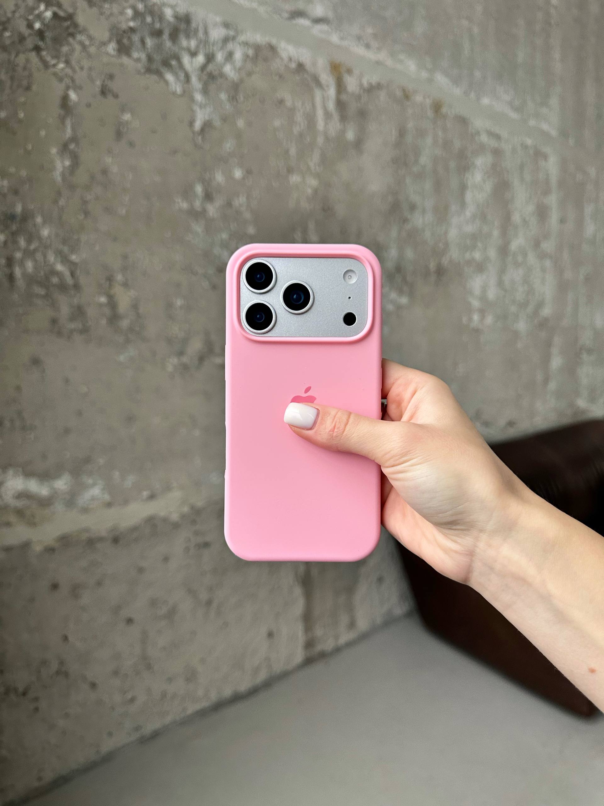 Чохол Silicone case з відкритою камерою на iPhone 17 Pro Baby Pink (06)
