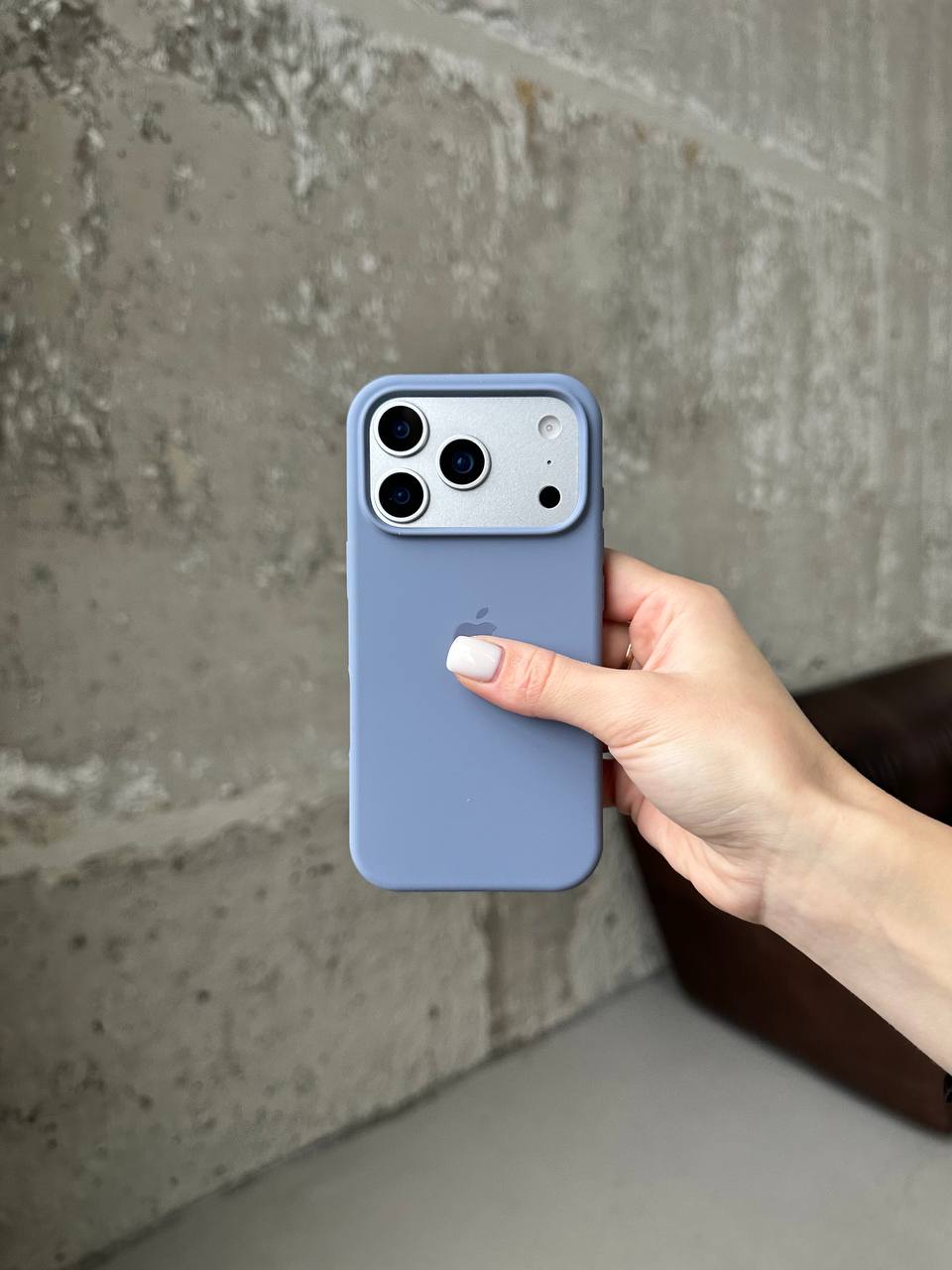 Чохол Silicone case з відкритою камерою на iPhone 17 Pro Lavander Grey (17)