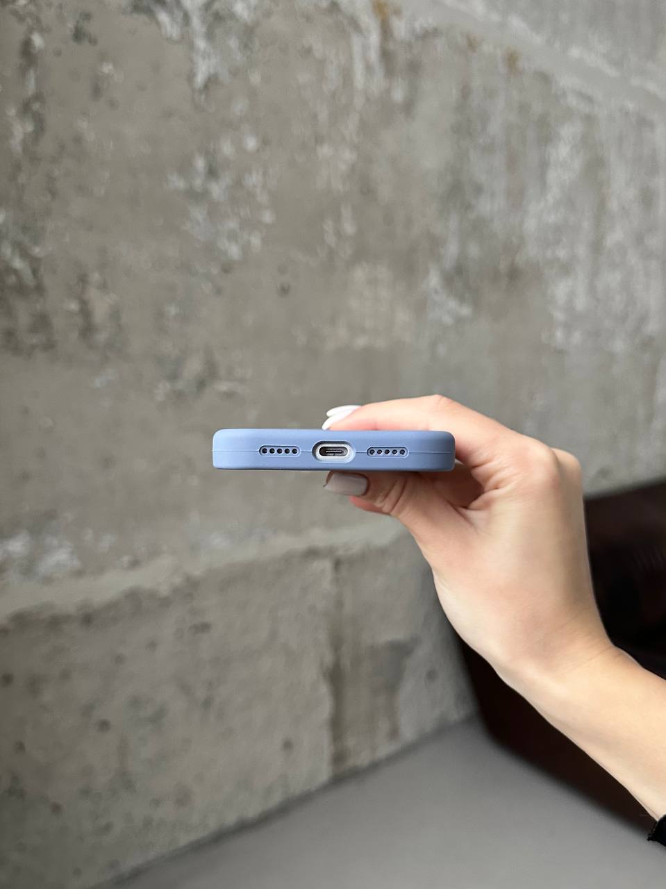 Чохол Silicone case з відкритою камерою на iPhone 17 Lavander Grey (17)