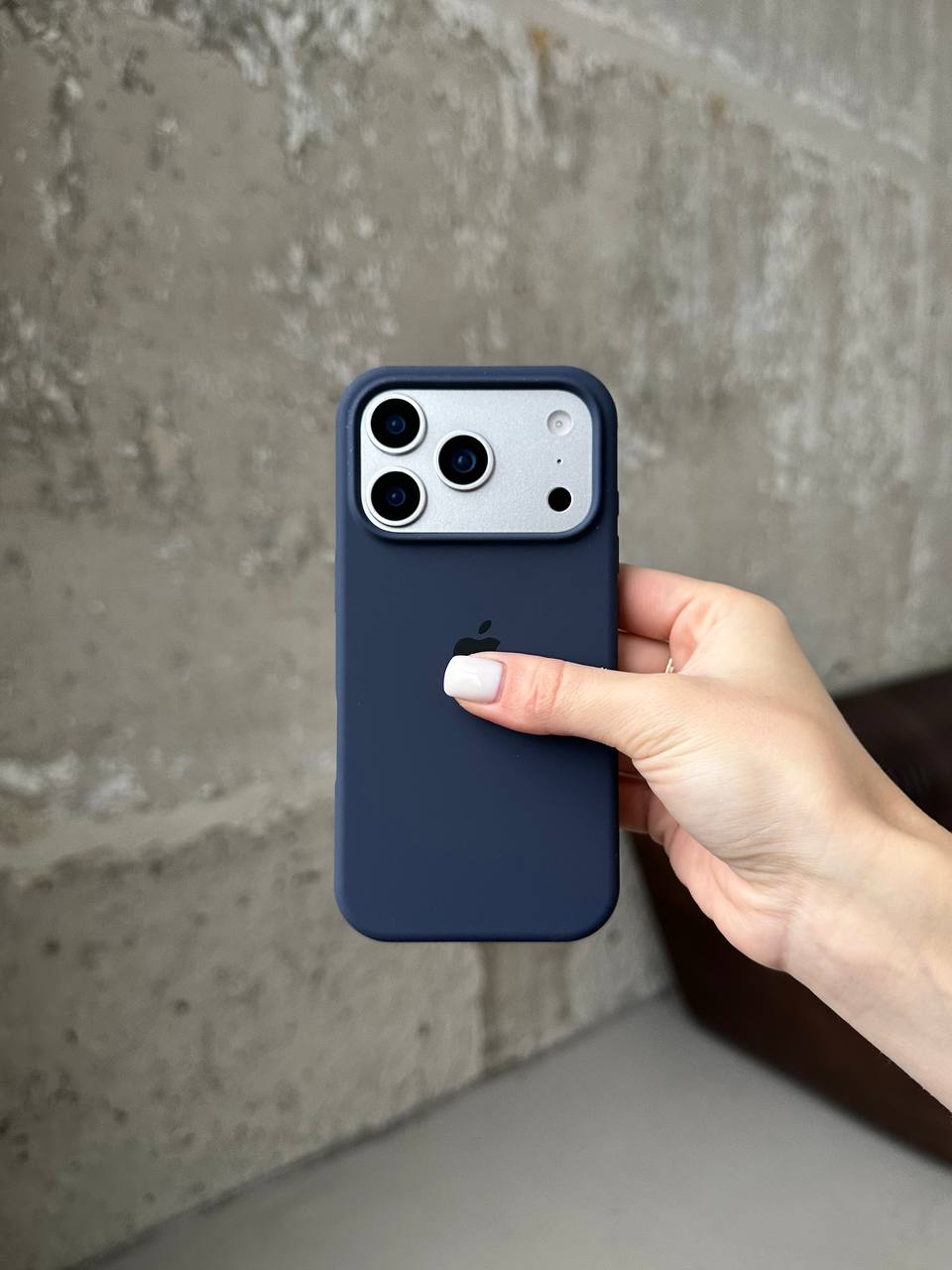Чохол Silicone case з відкритою камерою на iPhone 17 Pro Midnight Blue (09)