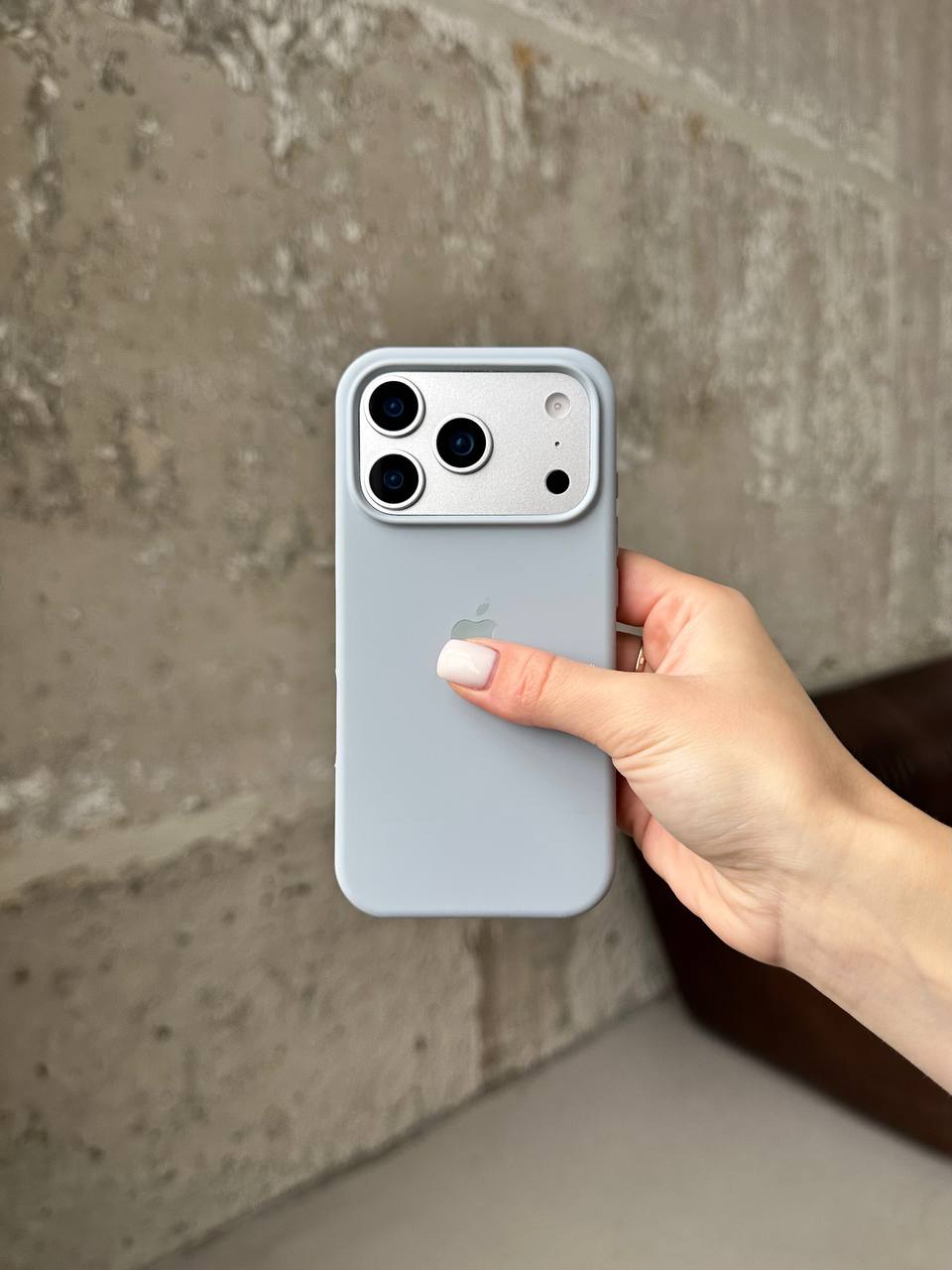 Чохол Silicone case з відкритою камерою на iPhone 17 Pro Max Mist Blue (19)