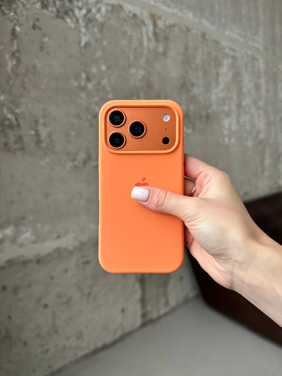 Чохол Silicone case з відкритою камерою на iPhone 17 Pro Max Papaya (40)